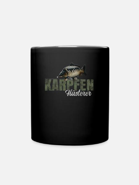 Karpfen Flüsterer - Tasse einfarbig - Schwarz