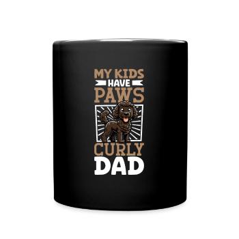 Curly-coated Retriever Papa - Tasse einfarbig - Schwarz - Vorne