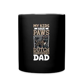 Holländischer Schäferhund Papa - Tasse einfarbig - Schwarz - Vorne