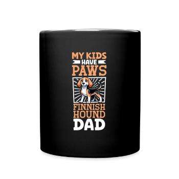 Finnischer Laufhund Papa - Tasse einfarbig - Schwarz - Vorne