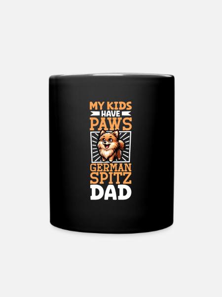 Deutscher Spitz Papa - Tasse einfarbig - Schwarz