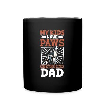 Greyhound Papa - Tasse einfarbig - Schwarz - Vorne