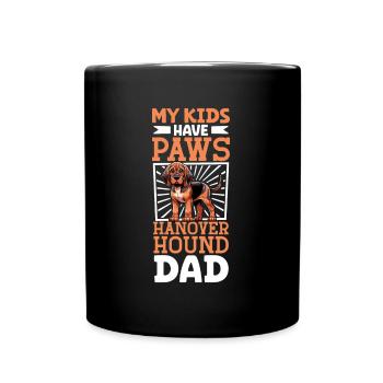 Hannoverscher Schweißhund Papa - Tasse einfarbig - Schwarz - Vorne