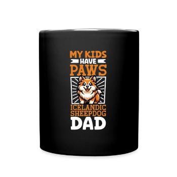 Islandhund Papa - Tasse einfarbig - Schwarz - Vorne