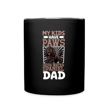 Irish Water Spaniel Papa - Tasse einfarbig - Schwarz - Vorne