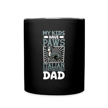 Italienisches Windspiel Papa - Tasse einfarbig - Schwarz - Vorne