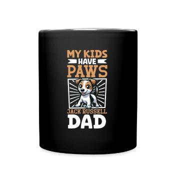 Jack Russell Terrier Papa - Tasse einfarbig - Schwarz - Vorne