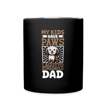 Lagotto Romagnolo Papa - Tasse einfarbig - Schwarz - Vorne