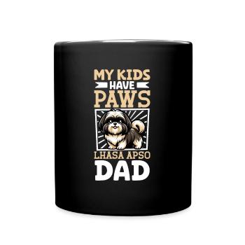 Lhasa Apso Papa - Tasse einfarbig - Schwarz - Vorne