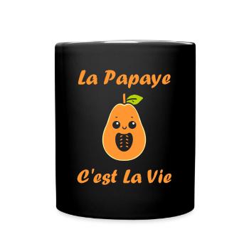 papaye - Mug uni - noir - Devant