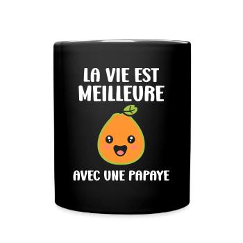 Papaye - Mug uni - noir - Devant