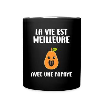 papaye - Mug uni - noir - Devant