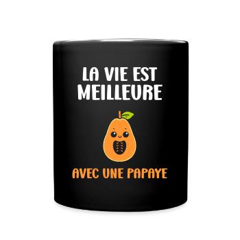 papaye - Mug uni - noir - Devant