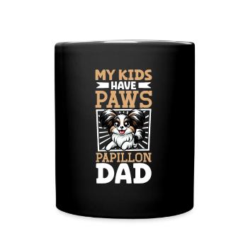 Papillon Papa - Tasse einfarbig - Schwarz - Vorne