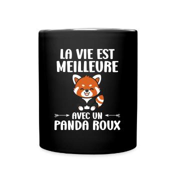 Panda roux - Mug uni - noir - Devant