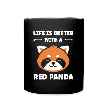 Panda roux - Mug uni - noir - Devant