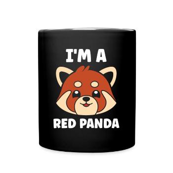 Panda roux - Mug uni - noir - Devant