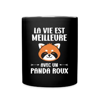 Panda roux - Mug uni - noir - Devant