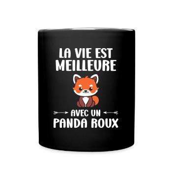 Panda roux - Mug uni - noir - Devant