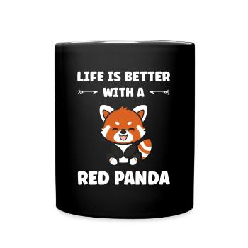 Panda roux - Mug uni - noir - Devant