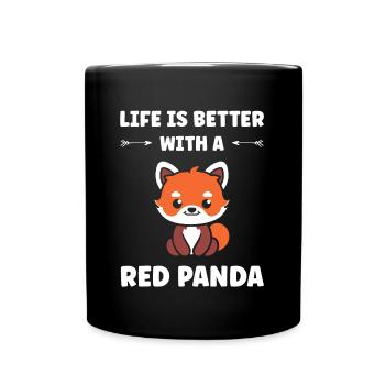 Panda roux - Mug uni - noir - Devant