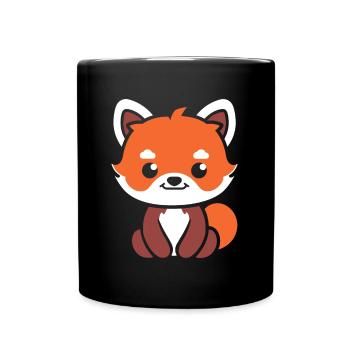 Panda roux - Mug uni - noir - Devant