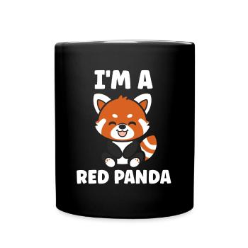 Panda roux - Mug uni - noir - Devant