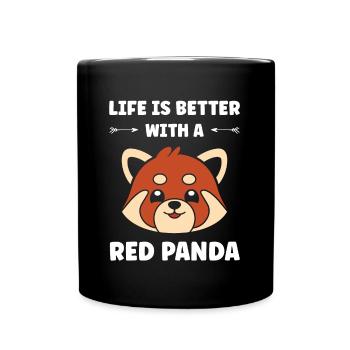 panda roux - Mug uni - noir - Devant