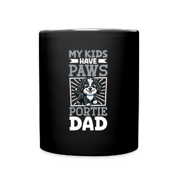 Portugiesischer Wasserhund Papa - Tasse einfarbig - Schwarz - Vorne