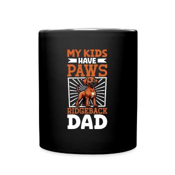 Rhodesian Ridgeback Papa - Tasse einfarbig - Schwarz - Vorne