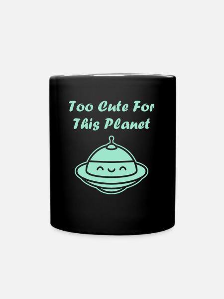 fliegende Untertasse - Tasse einfarbig - Schwarz