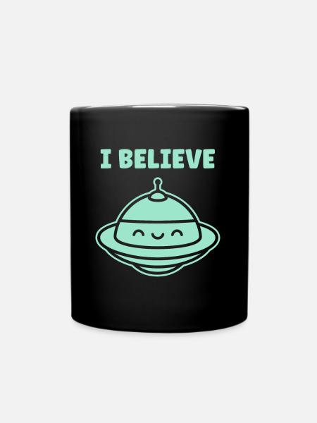 flying saucer - Full Colour Mug - black