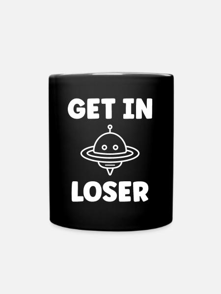 fliegende Untertasse - Tasse einfarbig - Schwarz