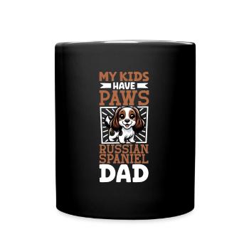 Russischer Spaniel Papa - Tasse einfarbig - Schwarz - Vorne