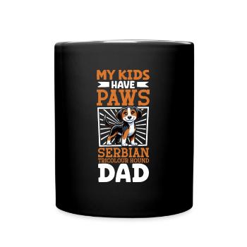 Dreifarbiger Serbischer Laufhund Papa - Tasse einfarbig - Schwarz - Vorne