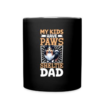 Chien de berger Shetland papa - Mug uni - noir - Devant