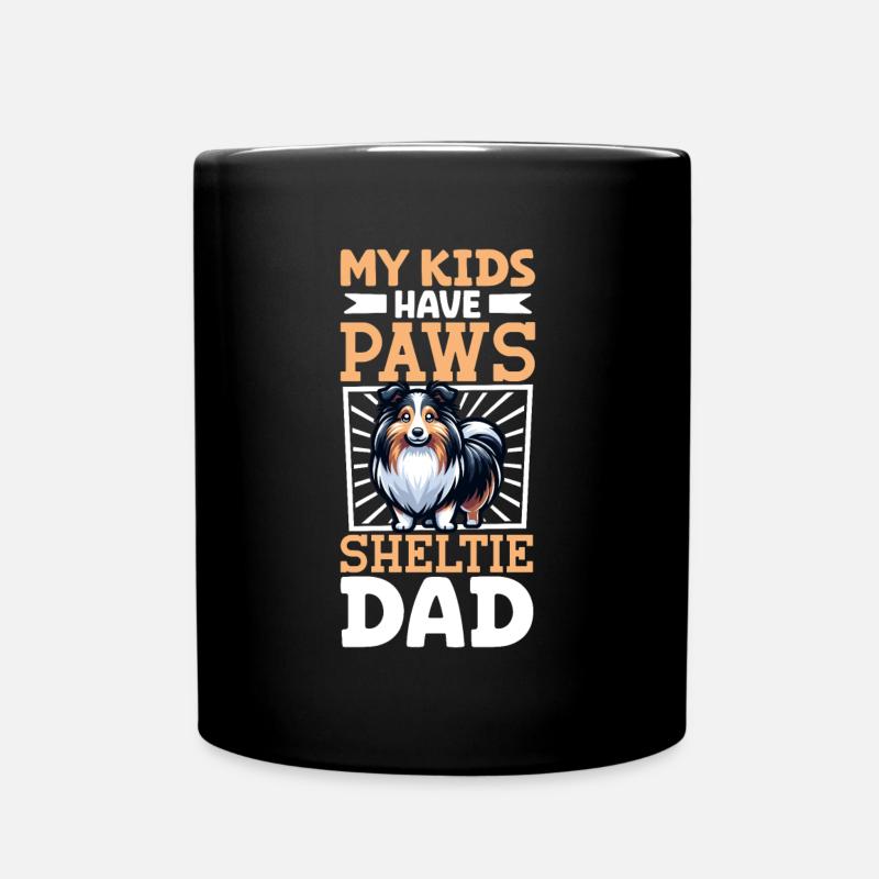 Shetland Sheepdog Papa - Tasse einfarbig - Schwarz