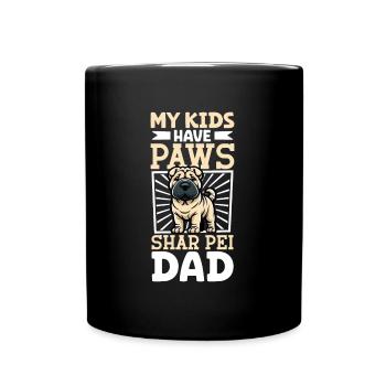 Shar-Pei Papa - Tasse einfarbig - Schwarz - Vorne
