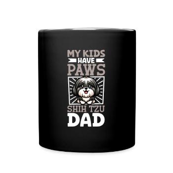 Shih Tzu Papa - Tasse einfarbig - Schwarz - Vorne
