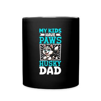 Sibirischer Husky Papa - Tasse einfarbig - Schwarz - Vorne