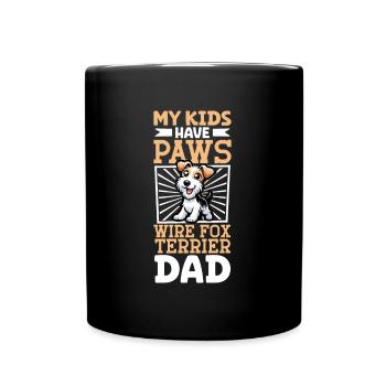 Drahthaar-Foxterrier Papa - Tasse einfarbig - Schwarz - Vorne