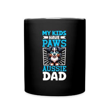Australian Shepherd Papa - Tasse einfarbig - Schwarz - Vorne