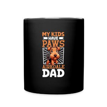 Airedale Terrier papa - Mug uni - noir - Devant