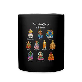 Bodhisattvas - Buddhistische Götter - Tasse einfarbig - Schwarz - Vorne