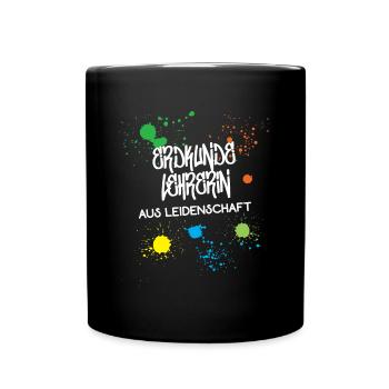 Erdkunde Lehrerin Geografie Geo Geographie Lehrer - Tasse einfarbig - Schwarz - Vorne