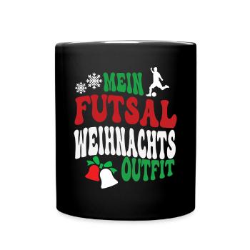 Weihnachten Futsal Futsalspieler XMAS Outfit - Tasse einfarbig - Schwarz - Vorne