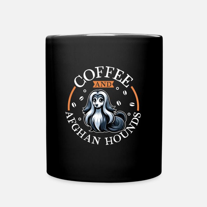 Kaffee und Afghanischer Windhund - Tasse einfarbig - Schwarz