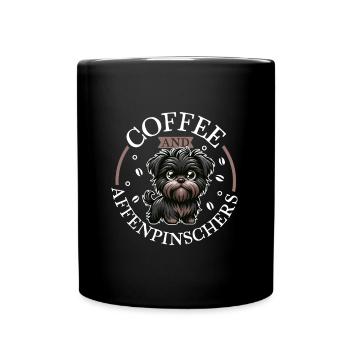 Café et Affenpinscher - Mug uni - noir - Devant
