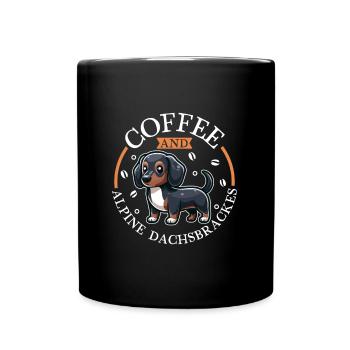 Coffee and Alpine Dachsbracke - Full Colour Mug - black - Front
