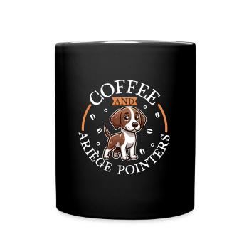 Kaffee und Braque de l'Ariège - Tasse einfarbig - Schwarz - Vorne